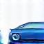Voiture bleue brillante après lavage extérieur